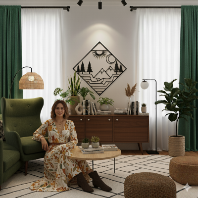 Mid-Century Modern Metal Tablo Duvar Oda Ev Aksesuarı